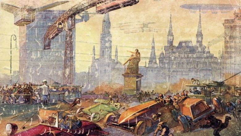 «Москва в XXIII веке» - футуристическая почтовая карточка 1914 года